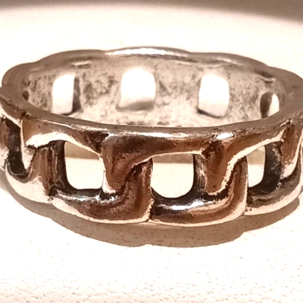 New Sterling Silver Chain Link Ring